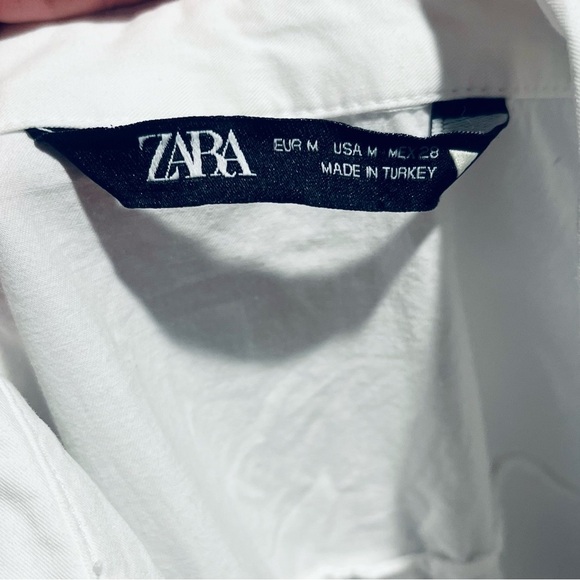 Zara white long sleeve short dress medium - Picture 4 of 4